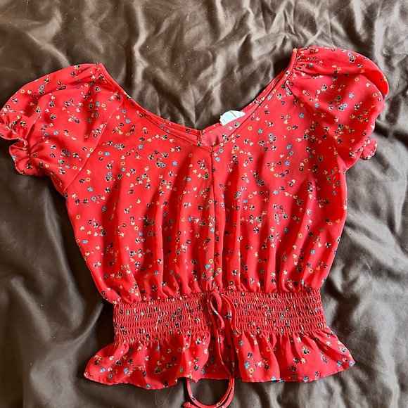 Sienna Sky Tops - Sienna Sky Sheer Red Summer Blouse